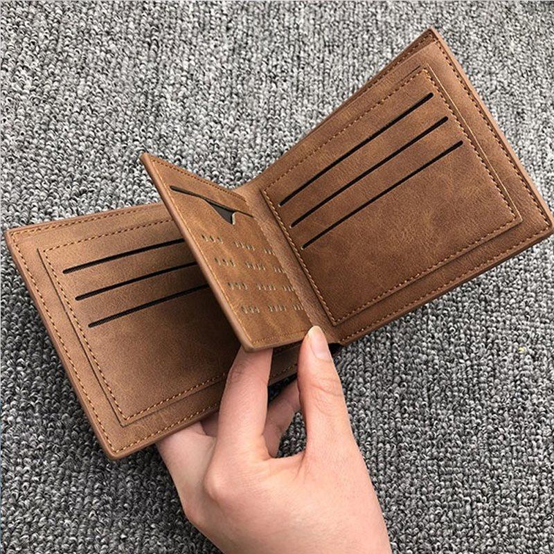 Vintage Men's Wallet With Three Doors In Soft Brown Leather